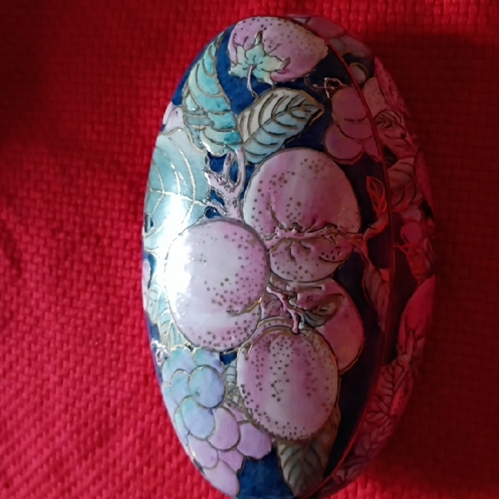 Floral Oval Trinket Box